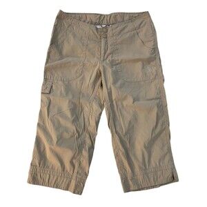 The North Face Women's size 6 Beige Capri Cropped Cargo Nylon Pants Low Rise